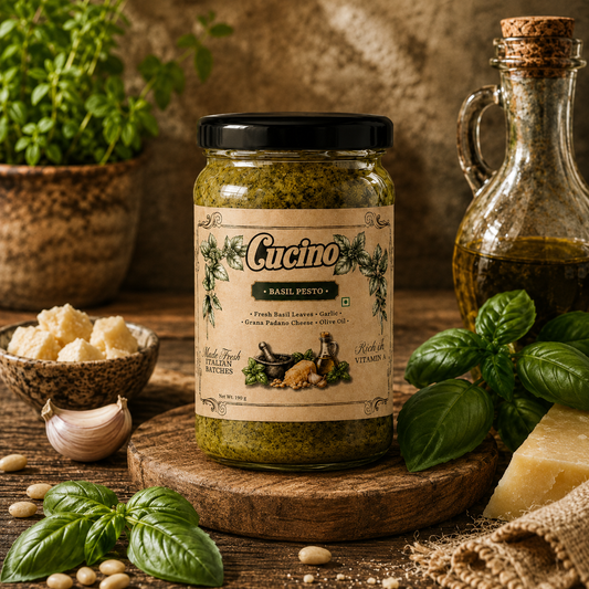 Cucino's Artisan Basil Pesto