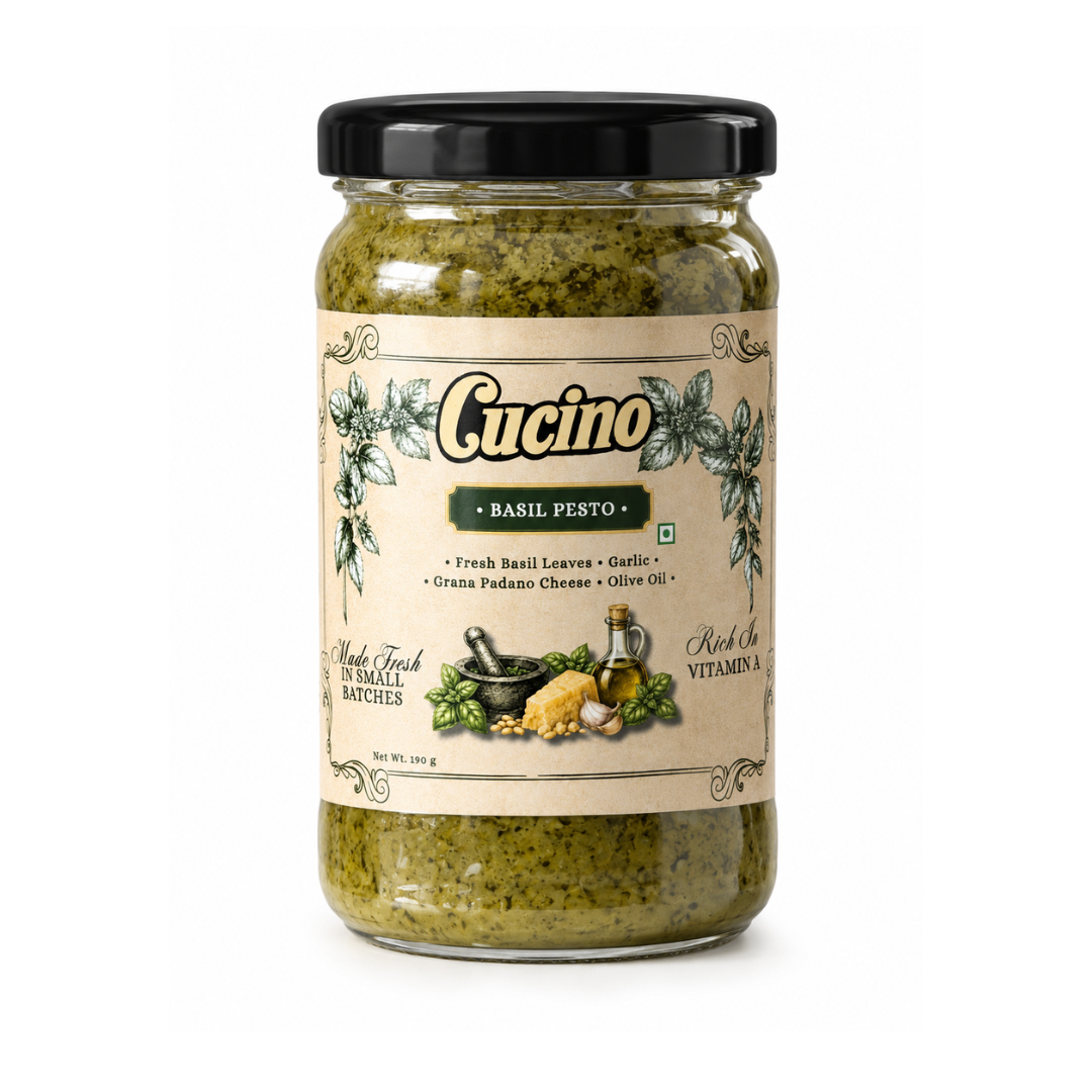 Cucino's Artisan Basil Pesto